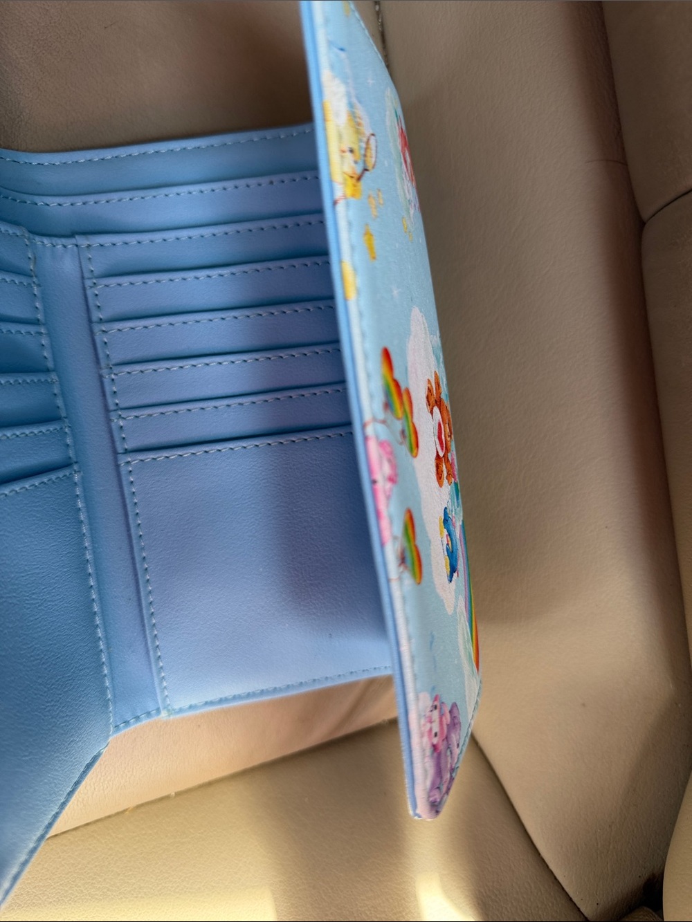 Loungefly Light Blue Care Bears Rainbow Hearts Wallet - Picture 3 of 3